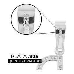 Dije Letra Inicial Plata 925 con Zirconia Transparente para Mujer - Imagen 3