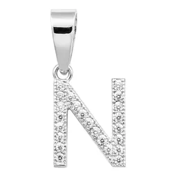 Dije Letra Inicial Plata 925 con Zirconia Transparente - Imagen 1