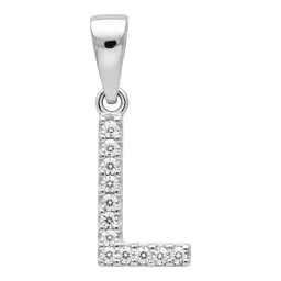 Dije Letra Inicial Plata 925 Zirconias para Collar - Imagen 1