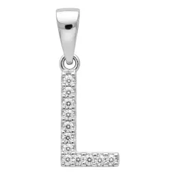 Dije Letra Inicial Plata 925 Zirconias para Collar - Imagen 1