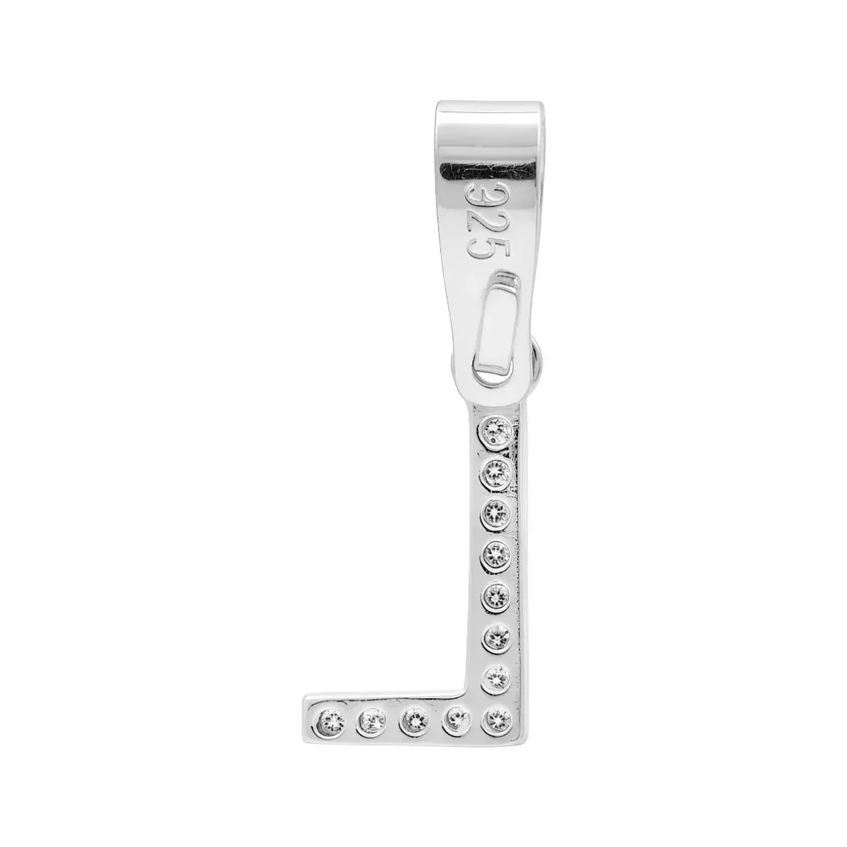 Dije Letra Inicial Plata 925 Zirconias para Collar - Imagen 2