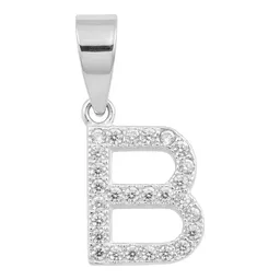Dije Letra Inicial Plata Ley 925 con Zirconia Transparente - Imagen 1