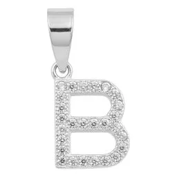 Dije Letra Inicial Plata Ley 925 con Zirconia Transparente - Imagen 1