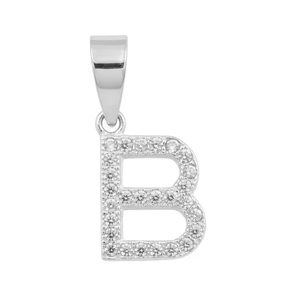 Dije Letra Inicial Plata Ley 925 con Zirconia Transparente - Imagen 1