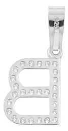 Dije Letra Inicial Plata Ley 925 con Zirconia Transparente - Imagen 2