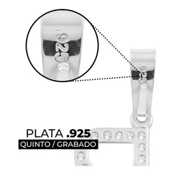 Dije Letra Inicial Plata Ley 925 con Zirconia Transparente - Imagen 3