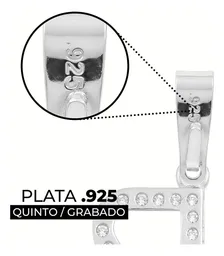 Dije Letra Inicial Plata Ley 925 con Zirconia Transparente - Imagen 3