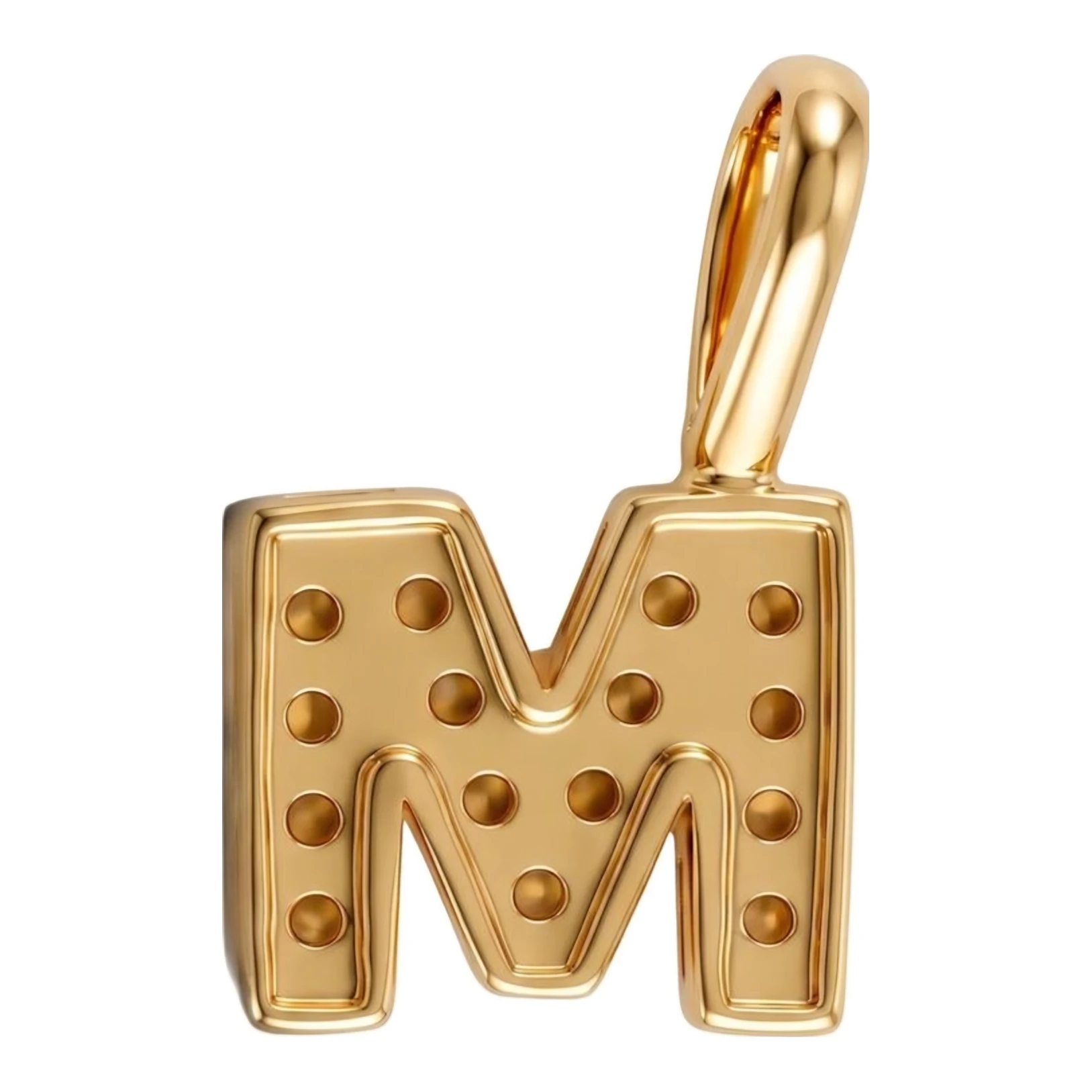 Dije Letra M de Oro 10k Amarillo con Zirconia - Imagen 5