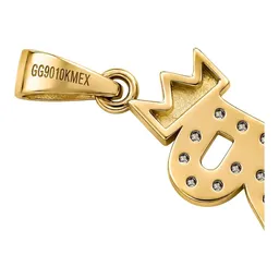 Dije Letra R con Corona de Oro 10k con Zirconias de 20 mm - Imagen 4