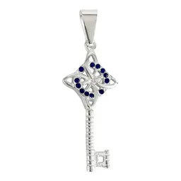 Dije Llave Nudo Bruja Celta Plata 925 Zirconia Azul para Hombre y Mujer - Imagen 1
