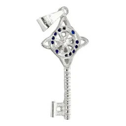Dije Llave Nudo Bruja Celta Plata 925 Zirconia Azul para Hombre y Mujer - Imagen 2
