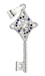 Dije Llave Nudo Bruja Celta Plata 925 Zirconia Azul para Hombre y Mujer - Imagen 2