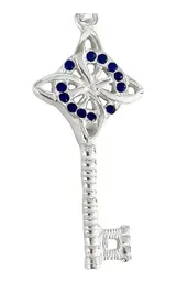 Dije Llave Nudo Bruja Celta Plata 925 Zirconia Azul para Hombre y Mujer - Imagen 3