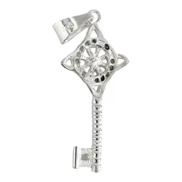 Dije Llave Nudo Bruja Celta Plata 925 Zirconia Champagne - Imagen 2