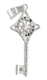 Dije Llave Nudo Bruja Celta Plata 925 Zirconia Champagne - Imagen 2