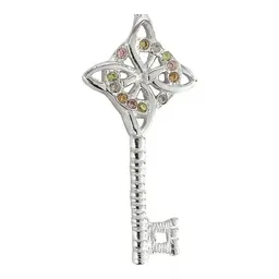 Dije Llave Nudo Bruja Celta Plata 925 Zirconia Champagne - Imagen 3