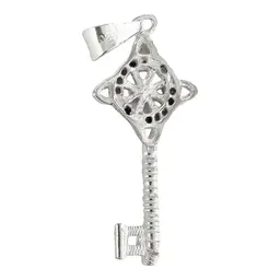 Dije Llave Nudo Bruja Celta Plata 925 con Zirconia Multicolor - Imagen 2