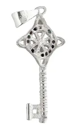 Dije Llave Nudo Bruja Celta Plata 925 con Zirconia Multicolor - Imagen 2