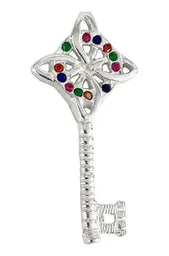 Dije Llave Nudo Bruja Celta Plata 925 con Zirconia Multicolor - Imagen 3