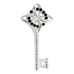 Dije Llave Nudo Bruja Celta Plata 925 Zirconia Negra Artesanal - Imagen 3