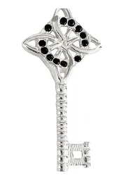 Dije Llave Nudo Bruja Celta Plata 925 Zirconia Negra Artesanal - Imagen 3