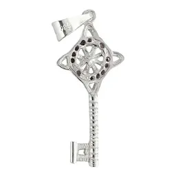 Dije Llave Nudo Bruja Celta Plata 925 Zirconia Rosa - Imagen 2