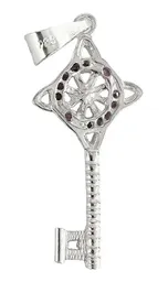 Dije Llave Nudo Bruja Celta Plata 925 Zirconia Rosa - Imagen 2