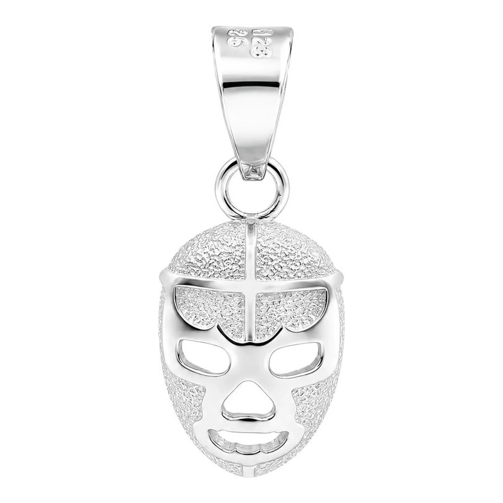 Dije máscara de luchador de Plata .925 nacional acabado pulido de 30 x 14 mm - Joyaris joyería fina mexicana