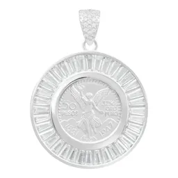 Dije Medalla Ángel Centenario Plata 925 con Bisel de Zirconias Blancas - Imagen 1