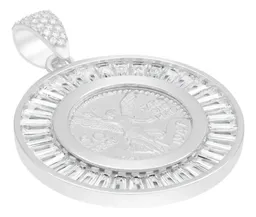 Dije Medalla Ángel Centenario Plata 925 con Bisel de Zirconias Blancas - Imagen 4