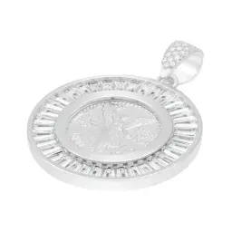 Dije Medalla Ángel Centenario Plata 925 con Bisel de Zirconias Blancas - Imagen 5