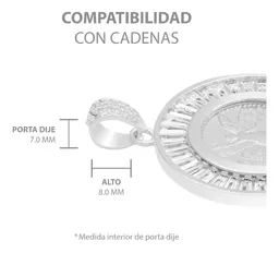 Dije Medalla Ángel Centenario Plata 925 con Bisel de Zirconias Blancas - Imagen 6