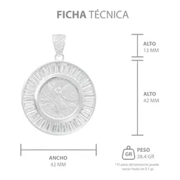 Dije Medalla Ángel Centenario Plata 925 con Bisel de Zirconias Blancas - Imagen 7