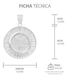 Dije Medalla Ángel Centenario Plata 925 con Bisel de Zirconias Blancas - Imagen 7