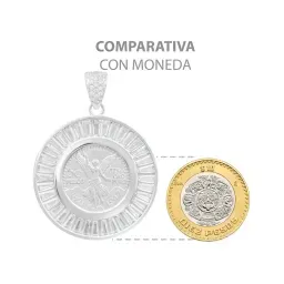 Dije Medalla Ángel Centenario Plata 925 con Bisel de Zirconias Blancas - Imagen 8