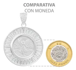 Dije Medalla Ángel Centenario Plata 925 con Bisel de Zirconias Blancas - Imagen 8