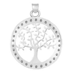Dije Medalla Árbol de Vida Plata 925 con Zirconia Transparente - Imagen 2