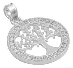 Dije Medalla Árbol de Vida Plata 925 con Zirconia Transparente - Imagen 3