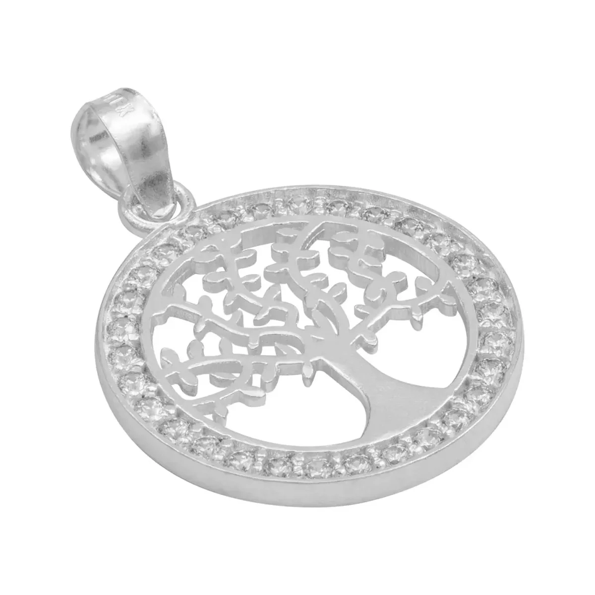 Dije Medalla Árbol de Vida Plata 925 con Zirconia Transparente - Imagen 3
