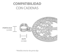 Dije Medalla Árbol de Vida Plata 925 con Zirconia Transparente - Imagen 6