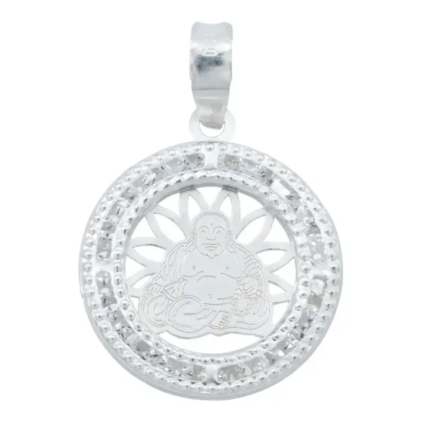 Dije Medalla Buda Plata 925 con Zirconia para Hombre - Imagen 1