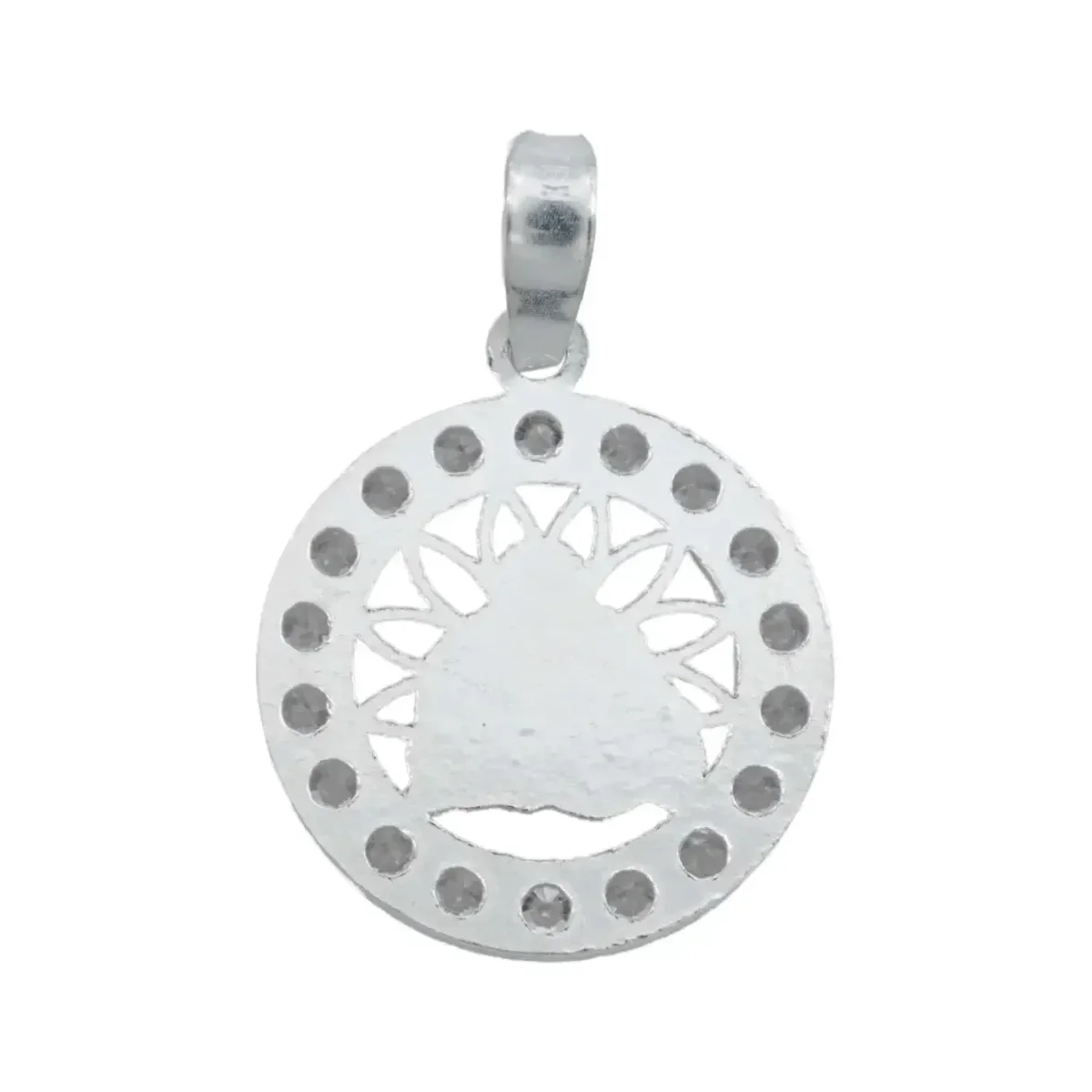 Dije Medalla Buda Plata 925 con Zirconia para Hombre - Imagen 3