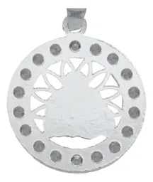 Dije Medalla Buda Plata 925 con Zirconia para Hombre - Imagen 4