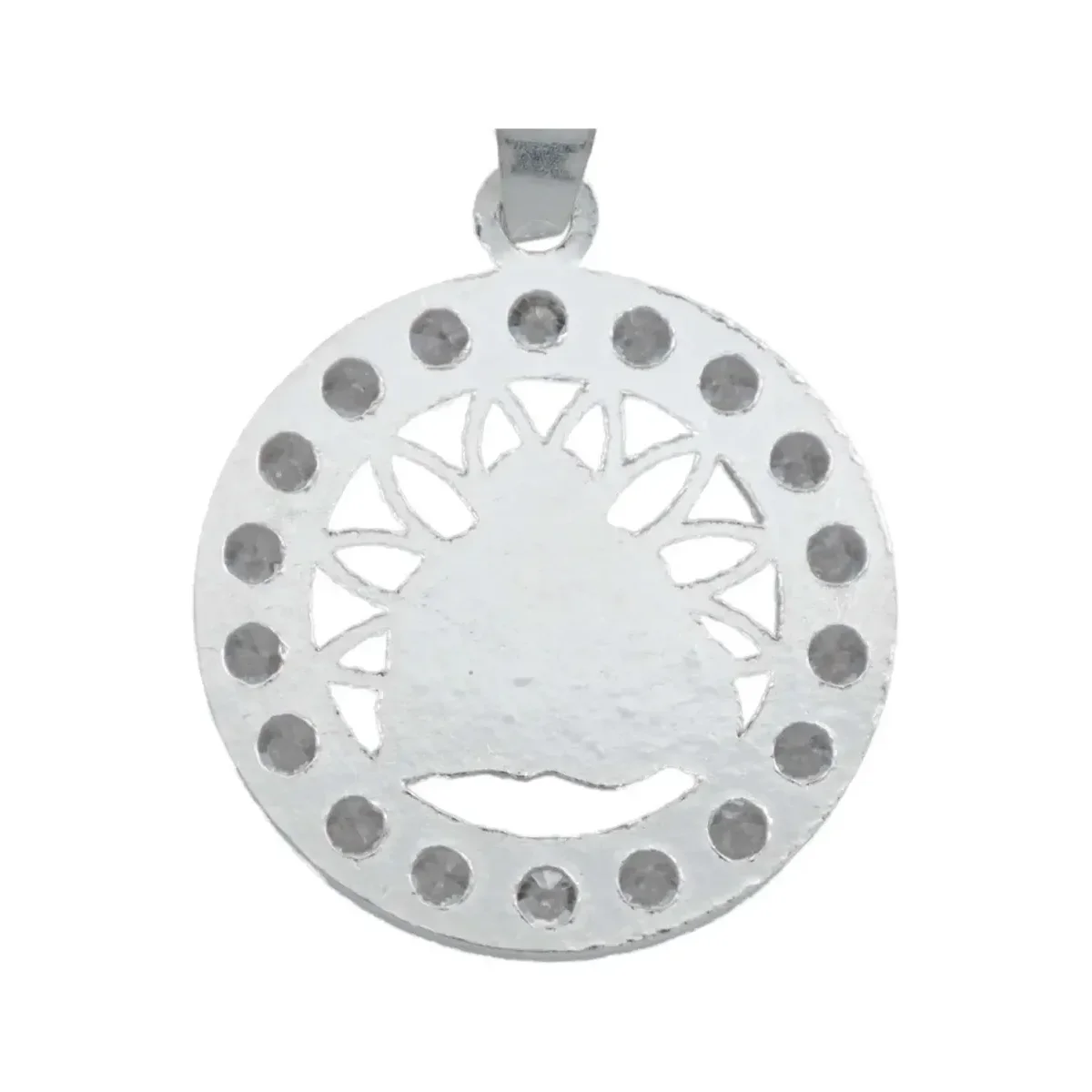 Dije Medalla Buda Plata 925 con Zirconia para Hombre - Imagen 4