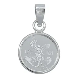 Dije Medalla Centenario Ángel Plata 999 con Zirconia - Imagen 1