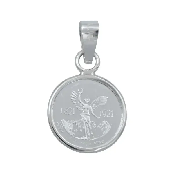 Dije Medalla Centenario Ángel Plata 999 con Zirconia - Imagen 1