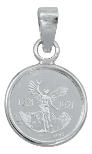 Dije Medalla Centenario Ángel Plata 999 con Zirconia - Imagen 1