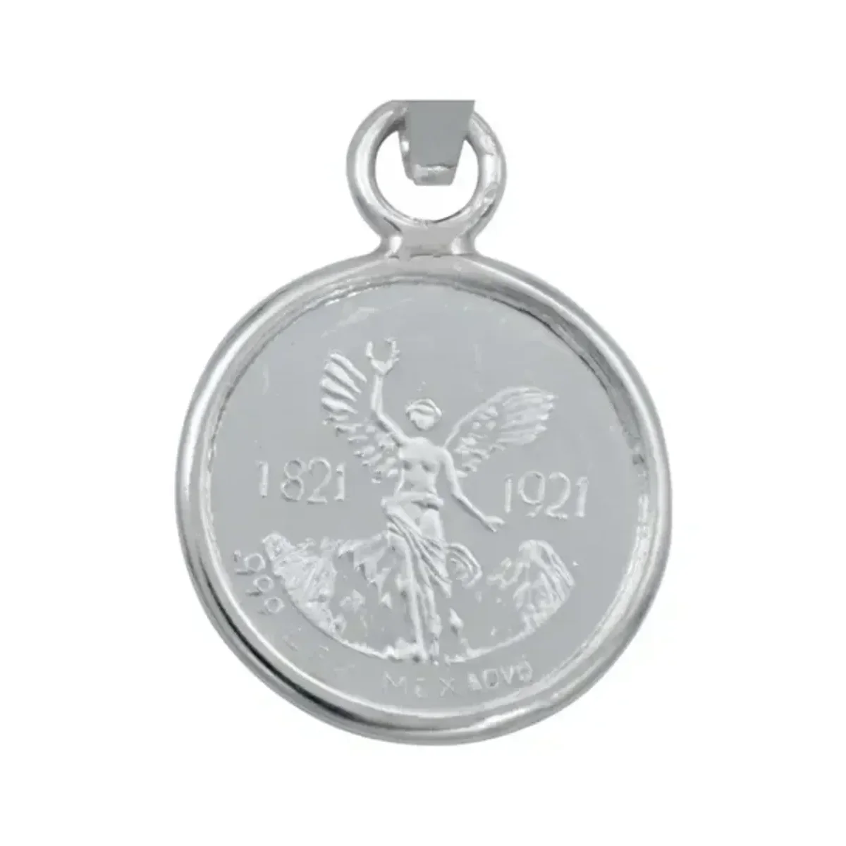 Dije Medalla Centenario Ángel Plata 999 con Zirconia - Imagen 2