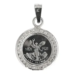 Dije Medalla Centenario México con Zirconia Plata .999 - Imagen 1