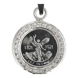 Dije Medalla Centenario México con Zirconia Plata .999 - Imagen 4